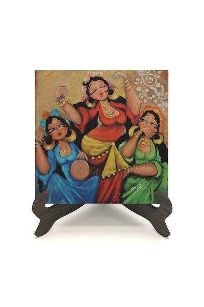 BAKSEPETE Επιτραπέζιο Μόνιτον MDF με στάμπα Dancing Belly Women 10Χ10
