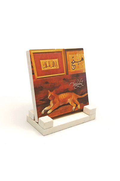Sadrazam Επιτραπέζια θήκη Istanbul Cat - Φυσική Πέτρα