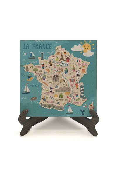 Sadrazam Επιτραπέζια βάση MDF με στάμπα France Symbols
