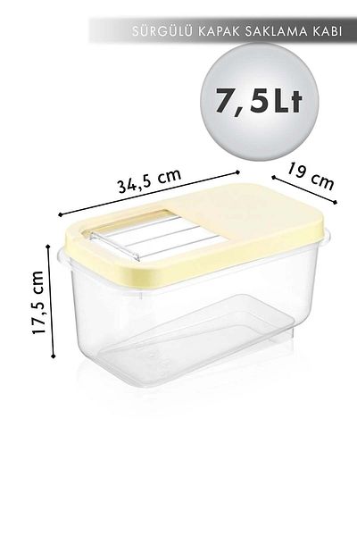 AES HOME 7.5 Lt Multi-Purpose Food with Easy Sliding Lid, Pulses and Etc. Storage Container 3 Pieces