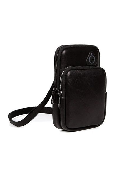 NEWISH POLO ACCESSORIES Τσάντα τηλεφώνου 100% γνήσιο δέρμα σταυρωτό λουράκι