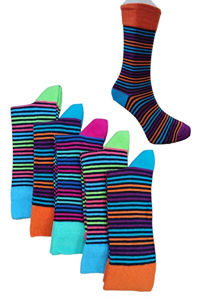 Leement socks Unisex 5 Ζεύγη Πολύχρωμες Βαμβακερές Ποιοτικές Κάλτσες