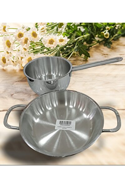 Russet 2'li Çelik Sahan Tava Ve Sütlük Seti Sole 14 Cm Ve 16 Cm