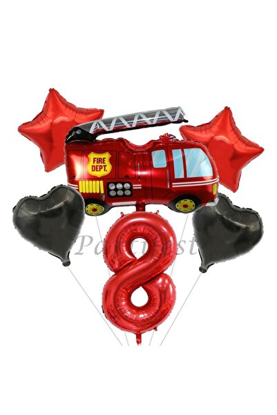 Parti Station Fire Department Balloon Set Fireman Foil Balloon Set Concept Bi...
