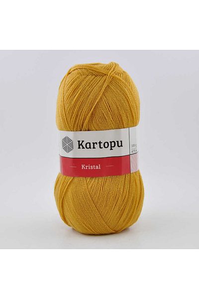 Kartopu Crystal K303 5 Pieces Fiber Thread Hand Knitting Yarn Mustard
