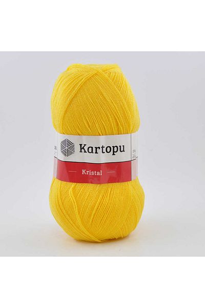 Kartopu Crystal K301 5 Pieces Fiber Thread Hand Knitting Yarn Yellow