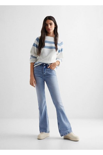 Mango Teen Vestă de pulover albastră pentru copii