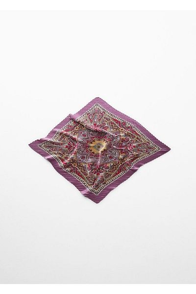 MANGO Woman Patterned Pleated Scarf