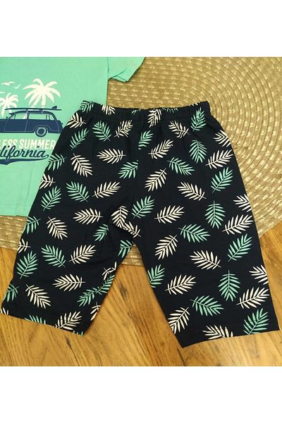 YDBKStore Boy's California Printed Combed Cotton 2-Piece (tshirt+capri Shorts) Shorts Set/shorts Pajamas Tk