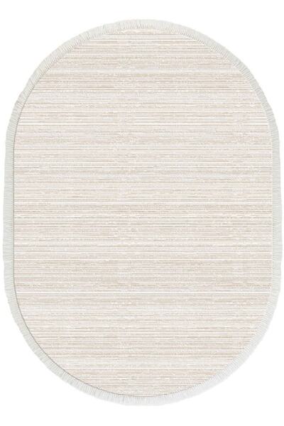 İpek Mekik Halı Sardes 6113a Oval Yumuşak Dokulu Modern Ve Geleneksel Desenli...