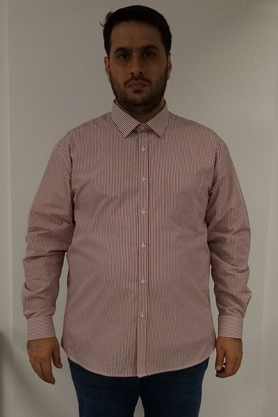 TOUSUS Cămașă pentru bărbați cu dungi roșii Claret mărime mare Btl-6139-tss