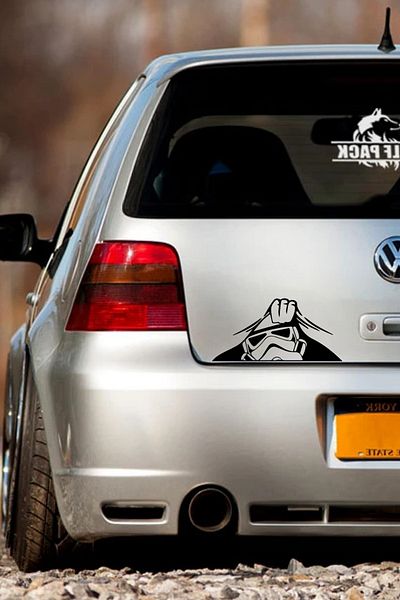 STİCKERCI BEY Trunk Looking Robot Sticker Label Foil Cut Coating Modified Accessory