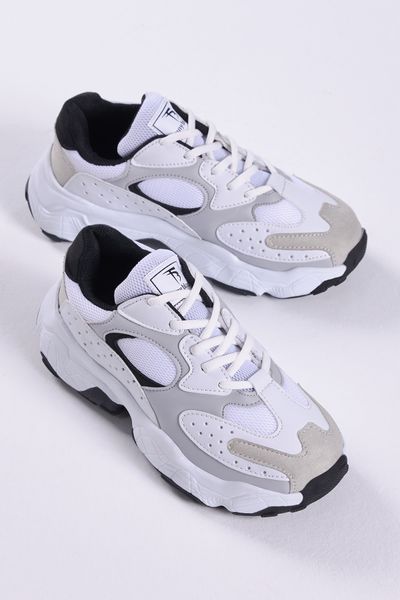 Tonny Black Women's White Gray Sports Shoes Tb284