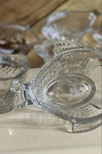 Poolipo 6 Pieces Fish Patterned Glass Snack Bowl, Sauce Bowl, Snack Bowl, Breakfast Bowl