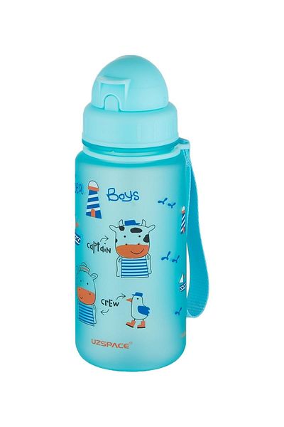 Uzspace Figured 400 Ml Tritan Children's Water Bottle with Straw