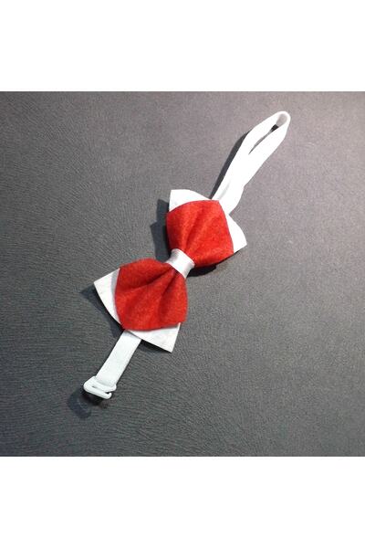 GallanD Red White Children's Felt Double Bow Tie