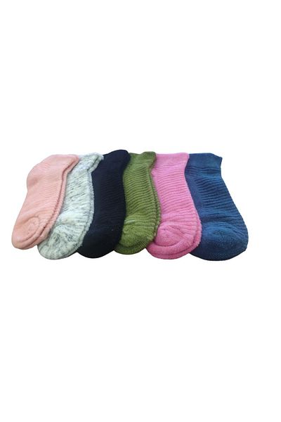 Leement socks Дамски комплект от 6 икономични къси чорапи до глезена от обратен хавлиен памук