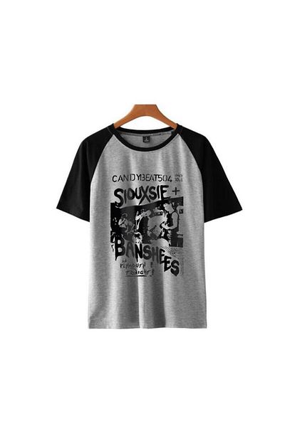 Touz Μπλουζάκι Siouxsie Banshees με εμπριμέ Raglan μανίκι γκρι Unisex Oversize