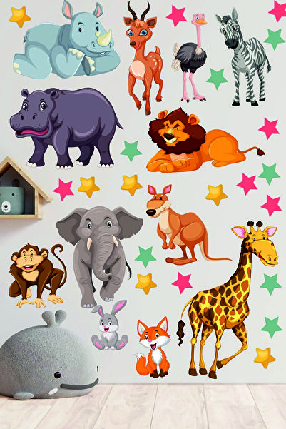 Tekin Store Sevimli Hayvanlar Çocuk Odası Duvar Sticker