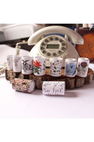 baddin aksesuar Giant Roller Sticker 9Pcs Journal Sticker Tape Vintage Flower Tape Tape Bullet Journal
