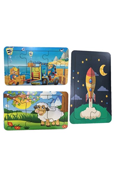 Trendy Toys Wooden Puzzle My First Puzzle 3 Pieces 6 Pieces 18x11cm