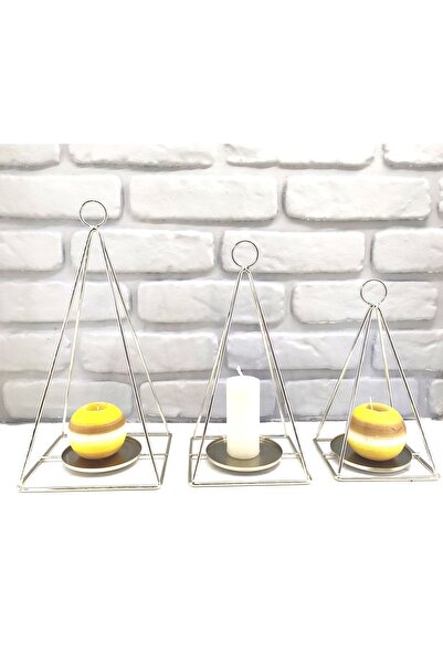 365GUNSERİSONU Gold / Gümüş Kaplama Dekoratif Vintage Modern Piramit Dizayn 3...