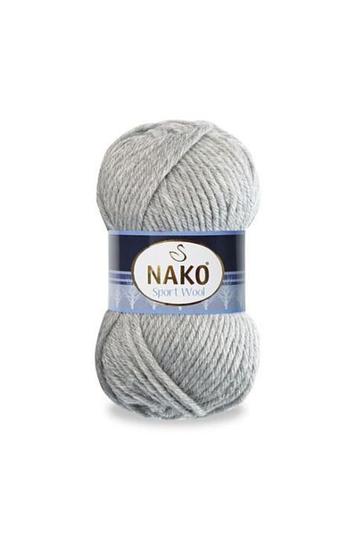 NAKO Sport Wool 195 5 Τεμάχια - Ανοιχτό Γκρι Κασκόλ Beanie Poncho Cardigan