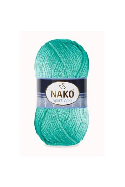 NAKO Sport Wool 10567 5 Pieces Scarf Beanie Poncho Cardigan Threads Azur Green