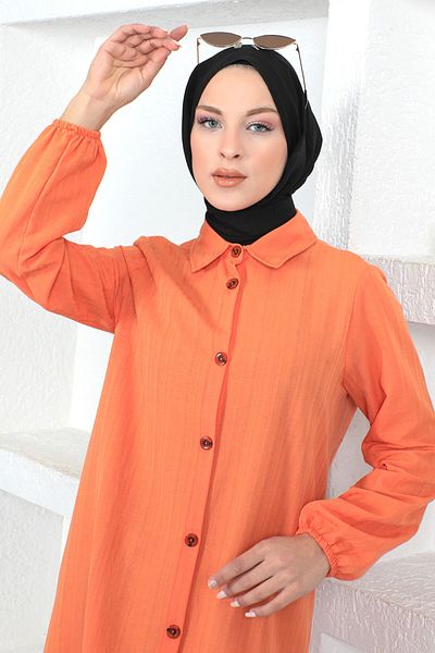 Tesettür Dünyası Plus Size Lange Tunika Tsd230362 Orange