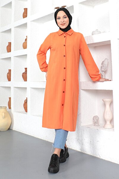 Tesettür Dünyası Plus Size Long Tunic Tsd230362 Orange