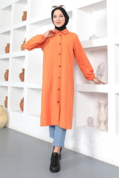 Tesettür Dünyası Plus Size Long Tunic Tsd230362 Orange