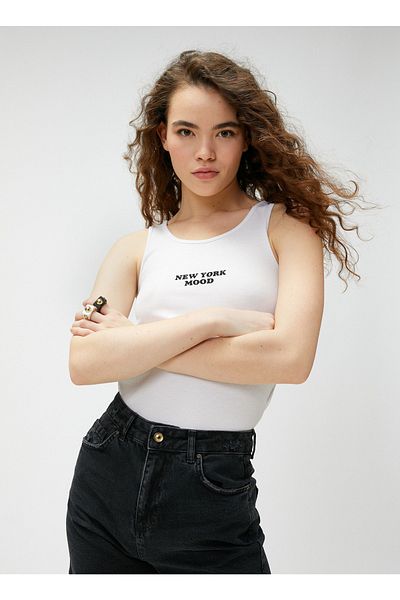 Koton Round Neck Plain White Women's Blouse 3sal30043ık