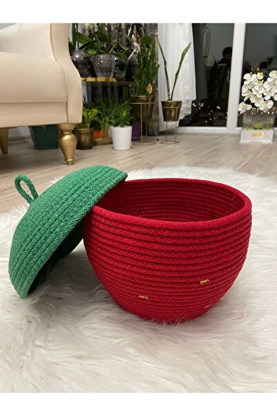 EDOŞ HOME Jüt İp Hasır Özel Dikiş Çilek Model Makyaj Ve Malzeme Sepeti