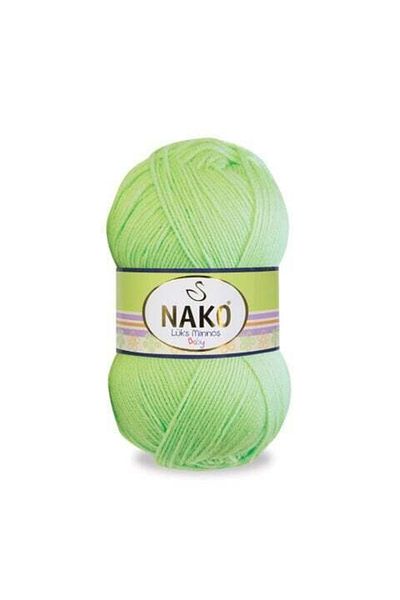 NAKO Luxury Minnoş 3335 5 Pieces Hand Knitting Yarn Green Apple
