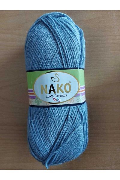 NAKO Luxury Minnoş 1986 5 Pieces Hand Knitted Yarn Denim Blue
