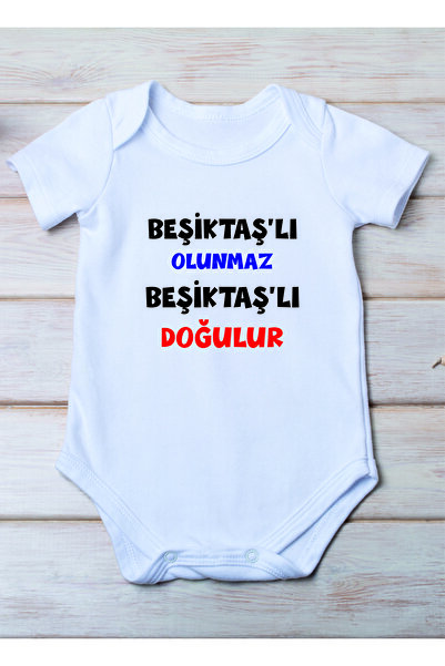SPACE DRESS Beşiktaşlı Do Not Beşiktaşlı Doğulur Printed Cotton Baby Bodysuit