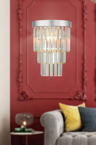 Avizemoda Desina Crystal Stone Luxury Sconce - (silver-gilt)