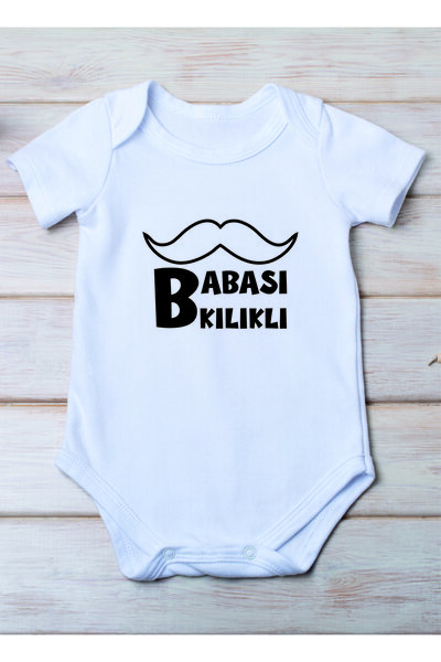 SPACE DRESS Daddy Printed Cotton Baby Bodysuit