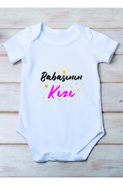 SPACE DRESS Daddy's Daughter Printed Cotton Baby Bodysuit