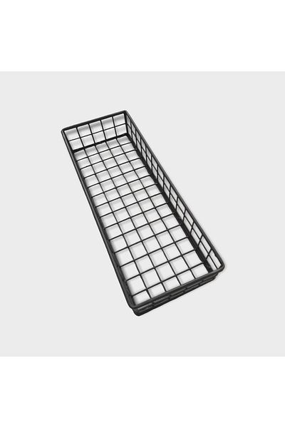 GO DEKOR Asortik Large Size Flat Decorative Rustic Wire Basket - Single (New)