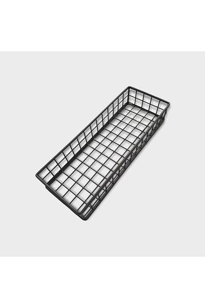 GO DEKOR Asortik Large Size Flat Decorative Rustic Wire Basket - Single (New)