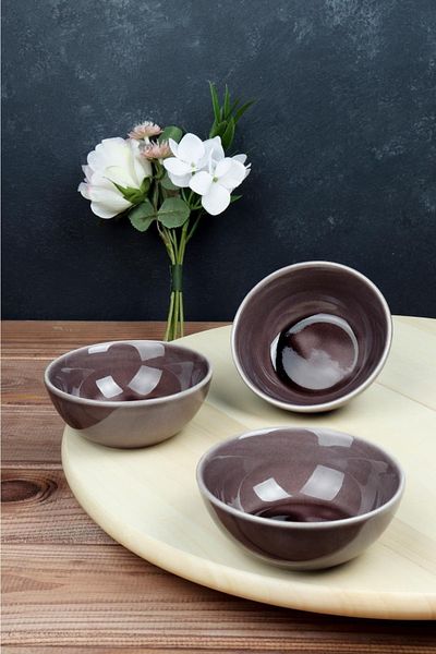 HOMENIVA 3 Porcelain Bowls - Snack and Breakfast Presentation Bowl