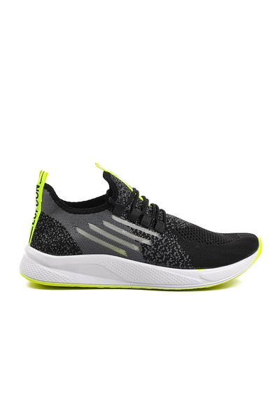 Aspor Pantofi sport pentru bărbați Lupoon 507 Black-Phosphor Yellow Mesh respirabil