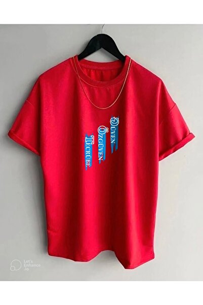 Hunors Sportswear & Company تي شيرت كبير الحجم مطبوع بشكل عمودي على الصدر بال...