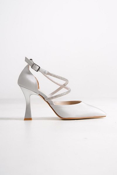 Modabuymus Kalice Silver Stoned Stiletto Rochie de seara Pantofi cu toc