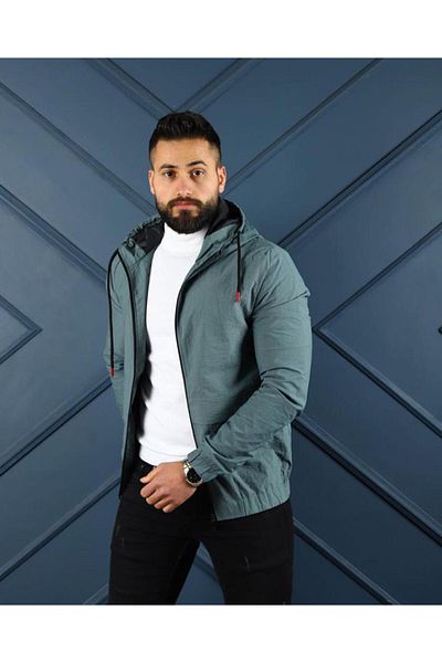 Staff Slim Fit Seasonal Raincoat Coat Hooded