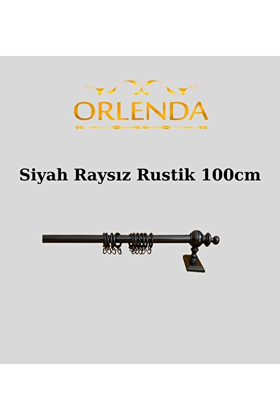 Orlenda Suport pentru perdea rustic de 100 cm - cu cap din lemn, tub din alum...