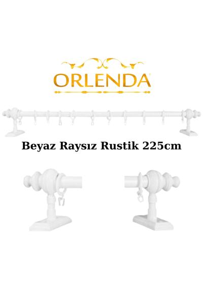 Orlenda Wooden Headed Aluminum Pipe Rustic Curtain Hanger Without Rays 225 Cm
