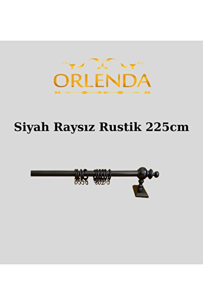 Orlenda Suport pentru perdele rustic din aluminiu cu cap din lemn, fara sina,...