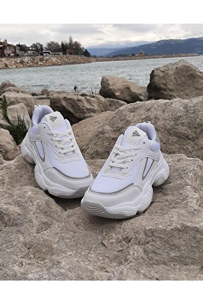 DUNLOP 2323 Beyaz Fuspetli Kalın Taban Spor Ayakkabı